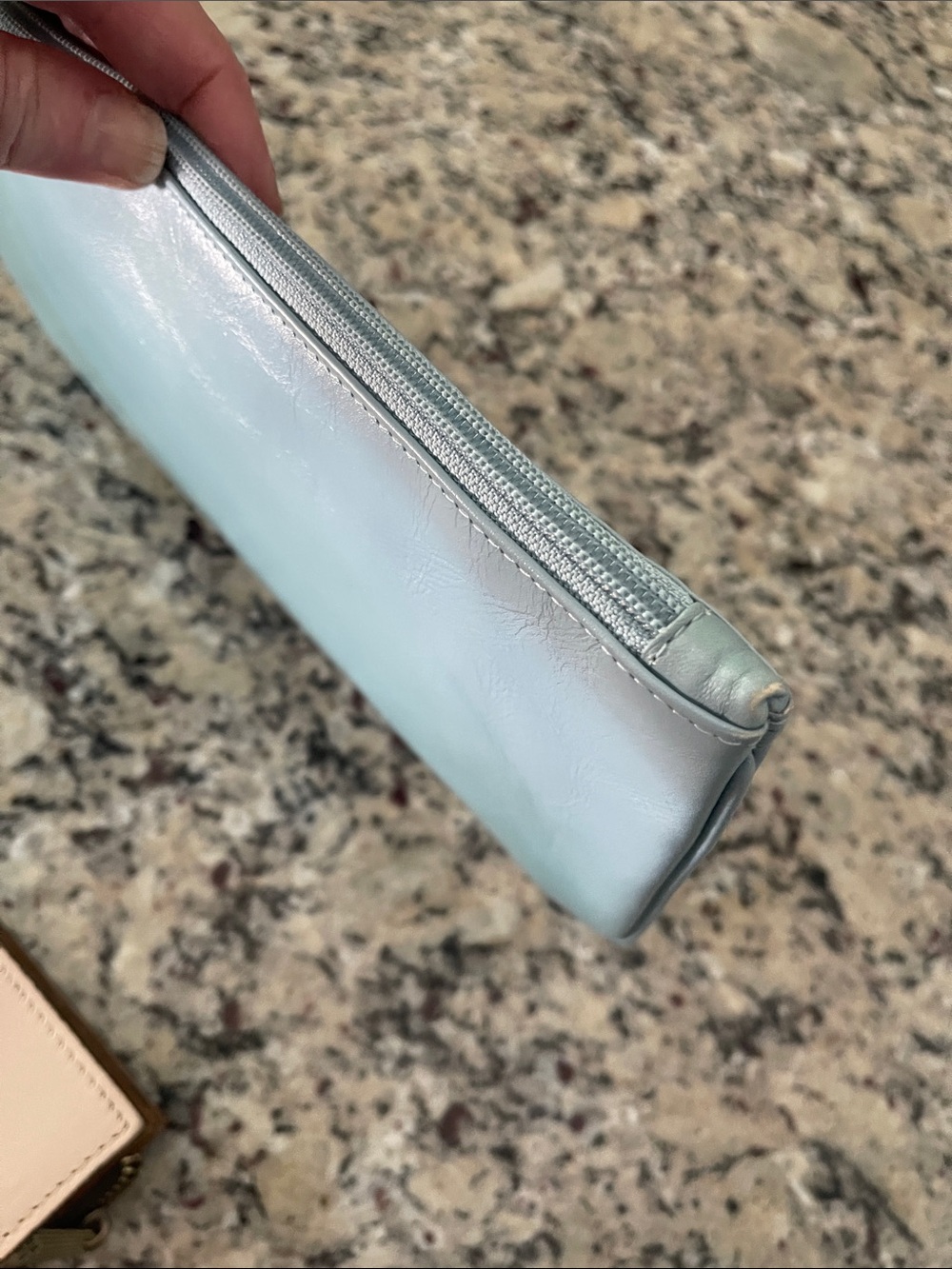 Hobo Light Blue Leather Wristlet Clutch - Picture 3 of 3